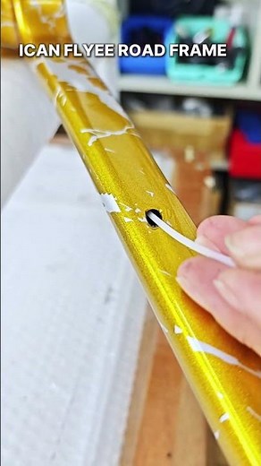 Gold Flyee Frame Brake Cable Installation.#icancycling #flyee