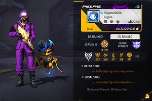 RG Gamer Live's Free Fire MAX ID, stats, headshots, and YouTube earnings in October 2022