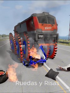 carritos de colores de rayo mcqueen vs carritos de policias aplastados por mega tractor | Ruedas y Risas