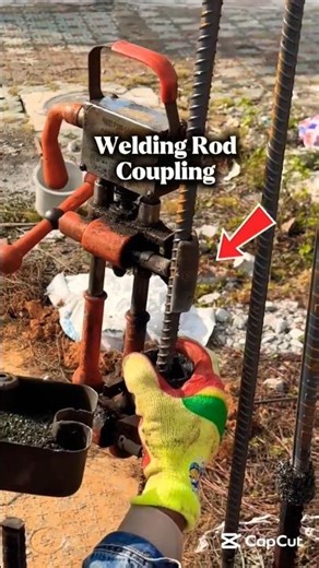 welding lapping coupling of reinforcement in column | Column Rod Welding lapping #shorts