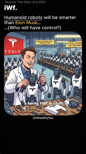 Humanoid robots will be smarter than Elon Musk… (Who will have control? Source: The Dairy of a CEO | Iwealthyfox