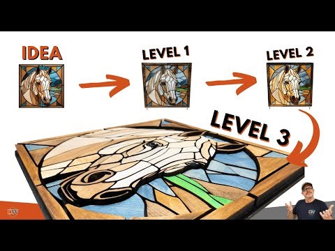Laser-Cut Pine Boards into 2.5D Stained Glass Illusion Art