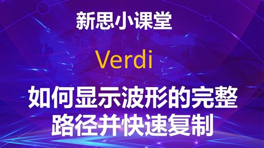 【新思小课堂】【Verdi】如何显示波形的完整路径并快速复制