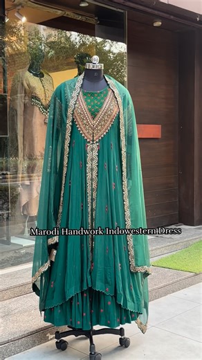 Studio R By Ratnakar on Instagram: "Presenting you our Marodi handwork Indowestern dress perfect for Mehndi, Sangeet, Carnival functions💓 . We customise also in every colour and size For order 🛍️ WhatsApp on :- 90996 52646 or Dm or video call Visit us at our Flagship store - 001 titanium city centre mall, near Sachin tower , prahlad nagar, ahmedabad Kurti Shop - 03 Sachin tower, prahlad nagar, ahmedabad [Festive wear, new collection, suit sets, co-ords, kaftans, indo western, designer outfits,