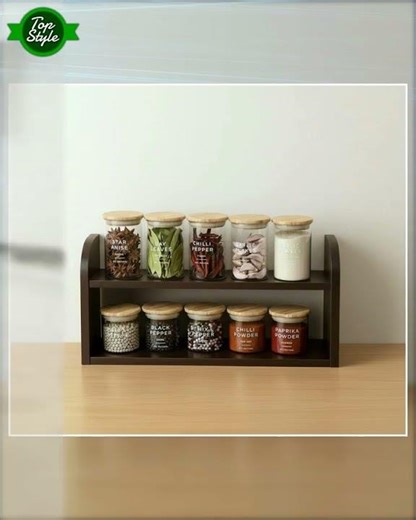 FireBees Modular Kitchen Organizer Rack | Masala Stand for Kitchen Corner | Wooden Rack for Kitch...