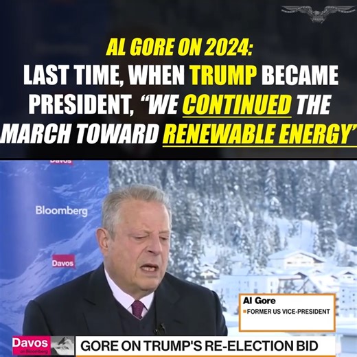 Al Gore on 2024: Last time when Trump became president, "We continued the march toward renewable energy’ MORE: https://trib.al/KUbJrAv | Washington Examiner