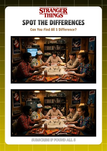 Spot the Difference: Stranger Things Brain Teaser Puzzle 🕰️
