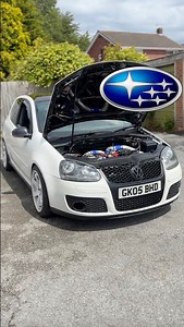 4x4 SUBARU SWAPPED VW GOLF GTI🔻Built from scratch, Rob took a super clean MK5 VW Golf GTI, swapped the original engine out with the Subaru EJ20 from an Impreza 2000 as well as installing the full AWD 4x4 system from the Subaru underneath the chassis of the Golf😳Keeping the handling and the looks of the GTI but with the AWD & noise from the Subaru, is this the ultimate 4x4 VW GOLF?🤔This is now up FOR SALE💰 @gti_wrx_ #modifiedcars #engineswap #subaruwrx #vwgolfgti | Twin Engine Corsa