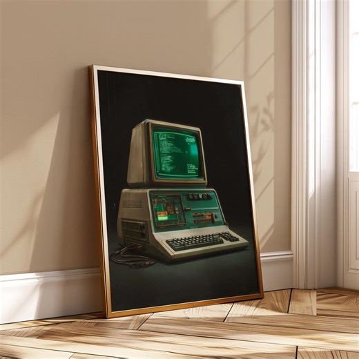 Vintage Computer Terminal Poster Retro Tech Wall Art Green Screen Aesthetic Digital Download Hacker Decor Print - Etsy