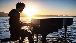 Dubstep piano in the middle of a lake