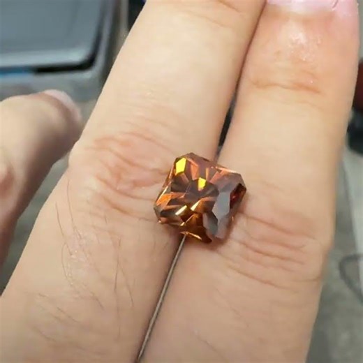 Brown/Orange Zircon Regal Radiant™ Cut 9.36 carats #johndyergems #zircon #zirconjewellery