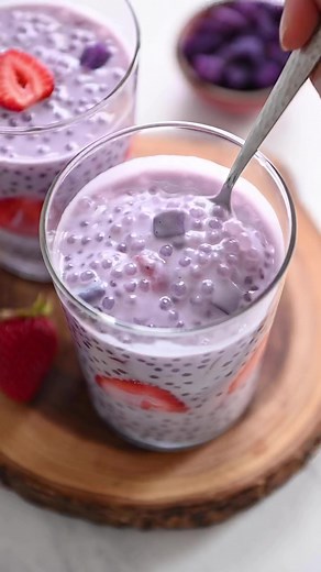 Recipe: https://healthynibblesandbits.com/purple-sweet-potato-tapioca-pudding-sago/ | Healthy Nibbles & Bits