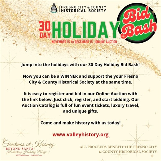 Bid Bash Online Auction to Benefit the Fresno City & County Historical Society | Fresno County Historical Society