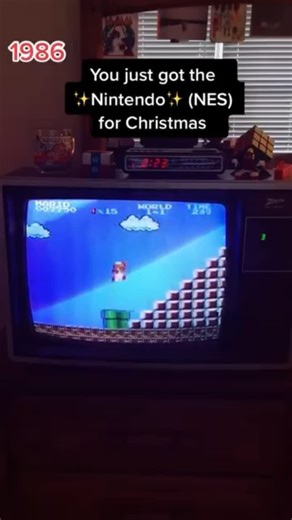 80s Deennice on Instagram: "The sound of Christmas morning in 1986 📺🕹️ . . . #80s #genx #nintendo #nes #80schristmas"