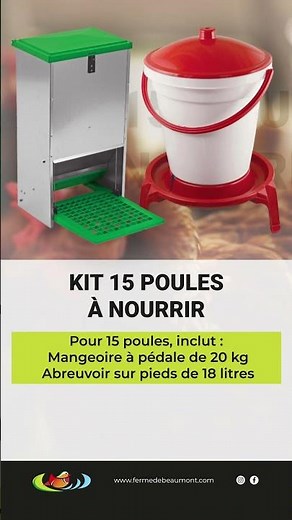Nos kits mangeoire anti gaspi + abreuvoir seau dimensionnés pour votre poulailler ! #poule #canard