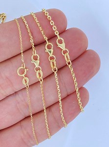 Solid 18K Gold Cable Chain, Ladies 18kt Gold ITALY Oval Cable Chain 1mm 1.25mm 1.5mm 2mm, 18K Gold Chain for Pendant - Etsy