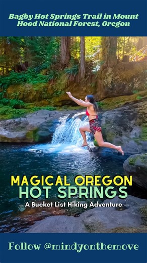Did you know there’s a magical hot springs hike in Oregon — called Bagby Hot Springs Trail — where you can soak in steaming cedar tubs, swim in fairy pools, and even cool off under a waterfall shower… all in one adventure?! 😮🧚🏻🌿🤩 This Oregon hot springs hike is one for the books! It costs $5 (paid at trailhead) and is a 3-mile hike (roundtrip) that’s rated easy!! Tucked deep inside Mount Hood National Forest, this rustic, forest-enshrouded retreat has two bathhouses: 🛁 The lower bathhouse