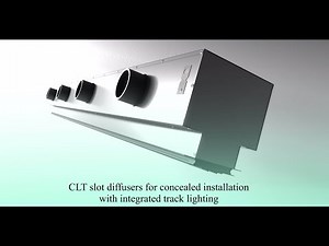 CLT slotted diffuser (with integrated track lighting)