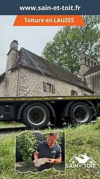 Démoussage toiture en lauze méthode pro sans haute pression chantier en Corrèze