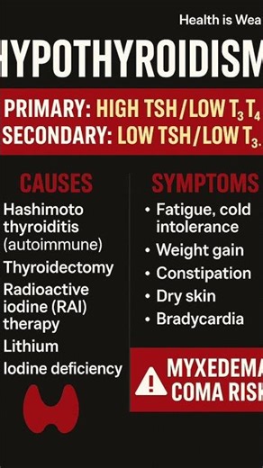 Myxedema coma is the severe form of hypothyroidism. Fatal even with treatment. Rare but life threate