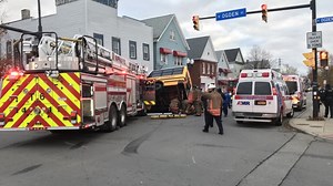 2 injured in Buffalo crash involving fire truck, school bus