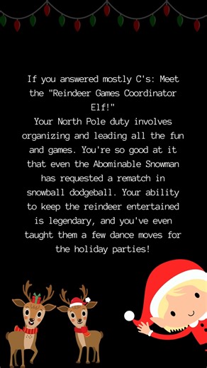 1.1K views | ✨ Embark on a festive journey with us! What type of elf are you? 利‍♂️✨ Unwrap the magic as you pause to read our merry questions today!  #ElfFun #FestiveReel #RichmondMall #ElfPersonalityQuiz #Elfing #InteractiveFestiveFun #ShopNelson #RichmondMallNZ | Richmond Mall | Facebook