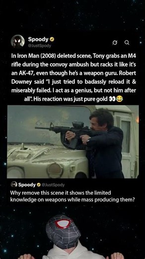 In Iron Man (2008) deleted scene, Robert Downey Jr wasn't ready