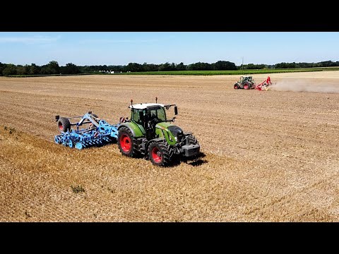 Démonstration déchaumage avec le Lemken Rubin 10 et le Fendt 720