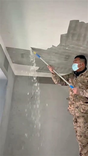 Oddly Satisfying Strikingly Easy Ceiling Plaster Removal Process