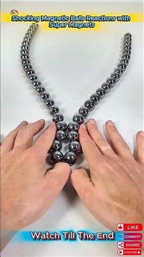 Shocking Magnetic Balls Reactions with Super Magnets