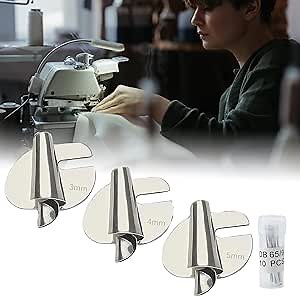 Sewing Rolled Hemmer Foot,3-8MM Wide Rolled Pressure Foot,Sewing Machine Presser Foot Hemmer Foot,Hemmer Attachment Folder Curler Parts,Universal Sewing Machine Attachments (3pcsB)