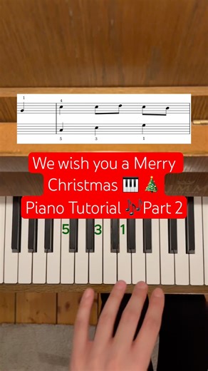 We wish you a Merry Christmas 🎹 Piano Tutorial ♥️ Part 2 #pianotutorial #wewishyouamerrychristmas