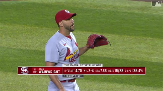 Adam Wainwright whiffs three
