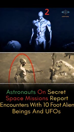 Cosmin Evrything on Instagram: "Astronauts Report Shocking Encounters With 10-Foot Alien Beings During Secret Space Missions A startling claim has resurfaced online suggesting that astronauts involved in classified space missions encountered massive humanoid alien beings and unidentified flying objects. The footage and reports have reignited debates about hidden space missions, extraterrestrial life, and what governments may not be revealing to the public. Is this leaked truth or just another sp