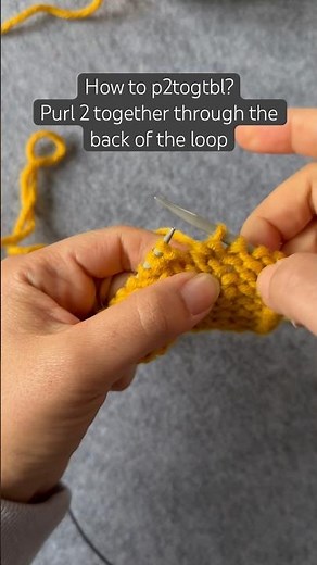 P2tog tbl Stitch Tutorial - Purl 2 together through the back of the loop #knittingstitches #shorts