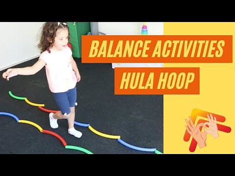 Balance activities for toddlers and preschoolers (Hula Hoop)