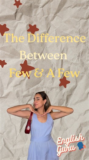 English Guru 🧘🏼‍♀️🏅 on Instagram: "“Few” or “a few”? One sounds negative, the other sounds hopeful. Here’s why 💆🏼‍♀️🗣️"