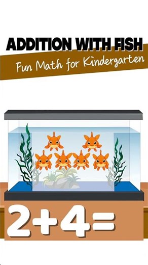 2 + 4 with Fish 🐠✨ | Quick Addition for Kids #Shorts
