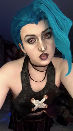 Just a cos-test! Need to alter the top and figure out the tattoos lol. #arcane #jinx #cosplay