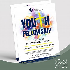 Youth Fellowship Flyer: Abstract Paint Splatter Church Event Template (CORJL Instant Download 8.5x11") - Etsy