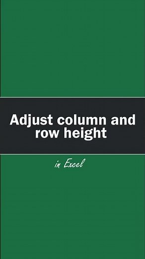 Easily and quickly resize Excel column width and row height with this quick tip!
