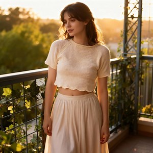 Wavy Edge Knit Top Pattern PDF, Toscana Cropped Summer T-shirt, Beginner Cotton Yarn Pullover, Raglan Sleeve Knit Tee for Women - Etsy