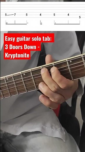 Easy guitar tab: 3 Doors Down Kryptonite (solo)