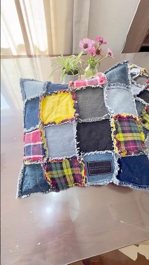 『デニムリメイク』クッションカバーの作り方 #shorts #denimremake #手芸 #handmade #patchwork