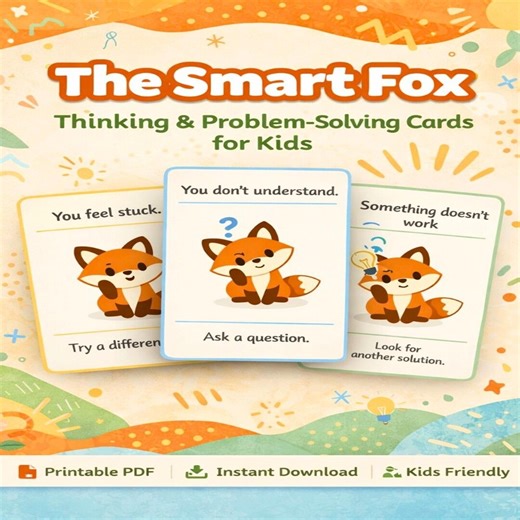 The Smart Fox Problem Solving Cards for Kids - Etsy Australia