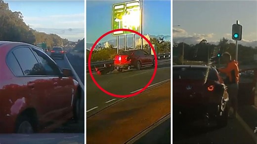 QLD highway road-rage incident caught on dashcam