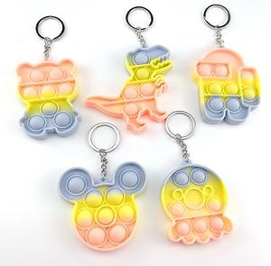 [Hot Item] Mini Push Pop Bubble Fidget Sensory Toy Mini Fidget Pop Toys Keychain