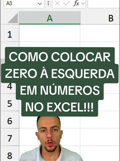 Como colocar zero à esquerda no Excel rapidamente