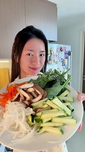 How I eat a plate full of fiber for lunch painlessly! Make Bibimbap FAST in 15 min 🥗 1/2 serving cooked rice Shredded radish Shredded carrot Spinach leaves Baby shiitake Shredded zucchini Salt & pepper 1 tbsp gochujang (Korean chilli paste) 1 tbsp sesame oil 1 tsp sesame seeds (optional)