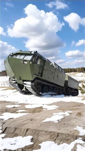 Epic Fail! Amphibious Tank Slips Back Down the Slope